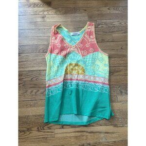 Aldo Martins Knit Tank Top Size USA 12 Knit Colourful Sleeveless Vest